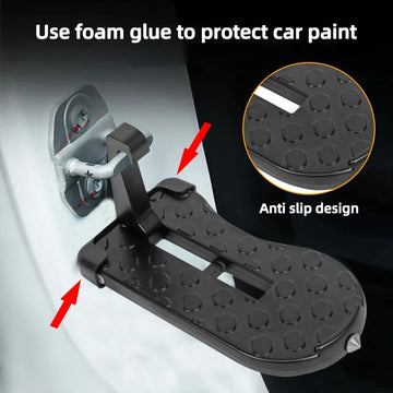 Gancho Plegable para Puerta de Coche, Escalón Multifuncional Universal con Cierre y Pedal de Aluminio para Techo del Auto - Accesorios de Seguridad