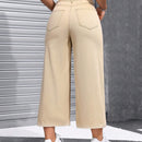 Pantalones Jeans amplios de cintura alta y corte holgado con bolsillos para mujer, adecuados para uso informal