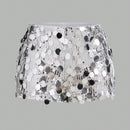 EZwear Shorts super mini plateados brillantes para festivales de musica