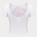 Camiseta casual de verano para mujer con estampado floral, cuello redondo y manga corta