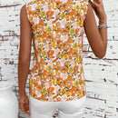 Clasi Camisa de mujer con ribete de volantes y cuello en V