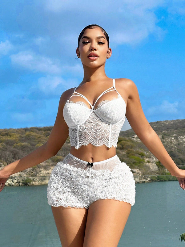 SXY Shorts ultra cortos blancos de cintura baja para mujer para el verano en la playa