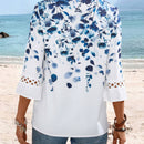 EMERY ROSE Camisa blanca casual de manga larga con estampado grafico para mujer, ropa de estilo vintage para maestras en otono
