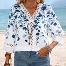 EMERY ROSE Camisa blanca casual de manga larga con estampado grafico para mujer, ropa de estilo vintage para maestras en otono