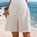 EMERY ROSE Shorts decorativos casuales de vacaciones para mujer con botones