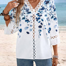 EMERY ROSE Camisa blanca casual de manga larga con estampado grafico para mujer, ropa de estilo vintage para maestras en otono