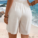 EMERY ROSE Shorts decorativos casuales de vacaciones para mujer con botones