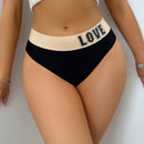 NEW Tangas de mujer negras sin costuras con impresion de letras