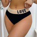 NEW Tangas de mujer negras sin costuras con impresion de letras