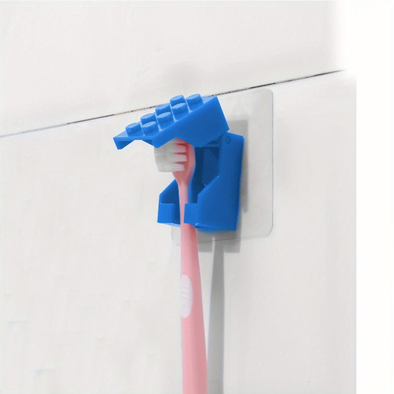 1 Pieza, Colgador De Pared De Lujo Simple, Colgador De Pared Sin Taladro Para Baño, Estante De Almacenamiento Para Cepillos De Dientes Con Cubierta A Prueba De Polvo, Decoración De Regalo De Navidad/Halloween