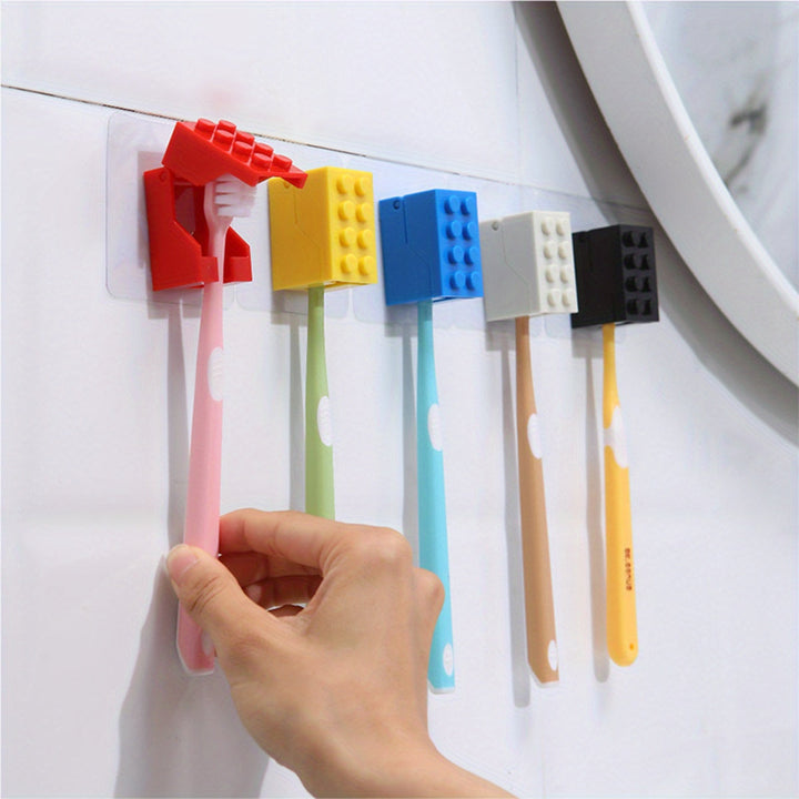 1 Pieza, Colgador De Pared De Lujo Simple, Colgador De Pared Sin Taladro Para Baño, Estante De Almacenamiento Para Cepillos De Dientes Con Cubierta A Prueba De Polvo, Decoración De Regalo De Navidad/Halloween
