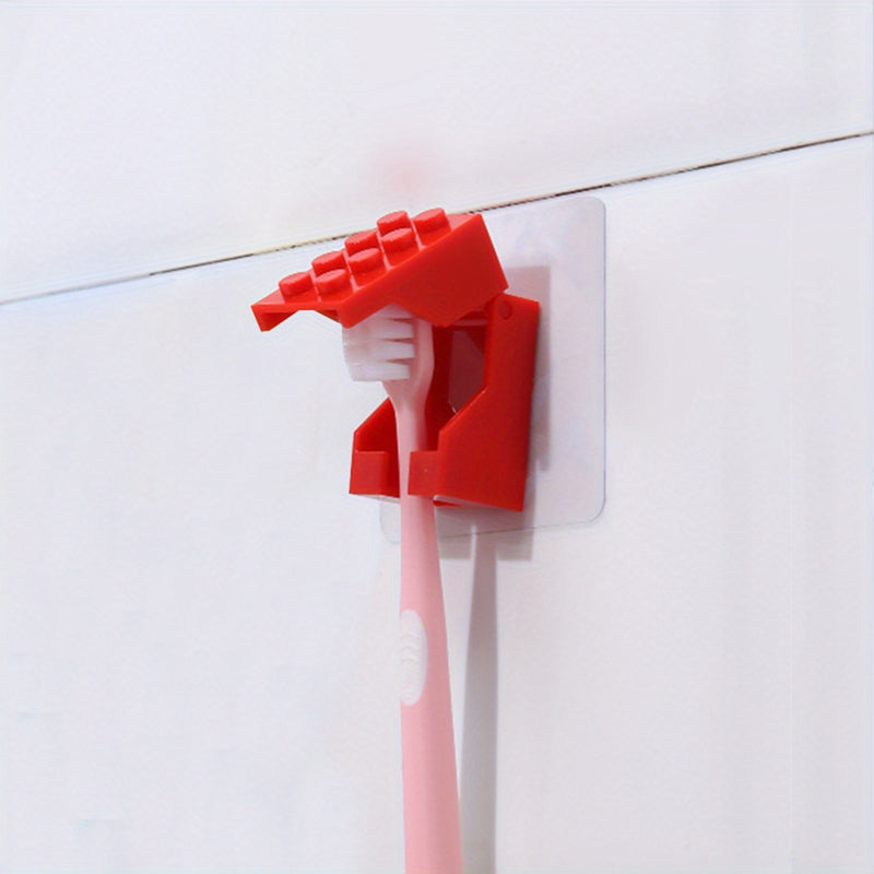 1 Pieza, Colgador De Pared De Lujo Simple, Colgador De Pared Sin Taladro Para Baño, Estante De Almacenamiento Para Cepillos De Dientes Con Cubierta A Prueba De Polvo, Decoración De Regalo De Navidad/Halloween