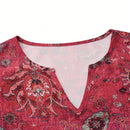 LUNE Blusa sin mangas de estilo vintage para mujer con estampado