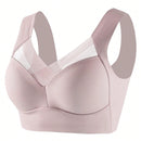 1 pieza Sujetador de belleza sin costuras para mujer, sujetador inalambrico de una pieza con copas acolchadas, sujetador para dormir/yoga/deportes, comodo y transpirable, rosa