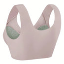 1 pieza Sujetador de belleza sin costuras para mujer, sujetador inalambrico de una pieza con copas acolchadas, sujetador para dormir/yoga/deportes, comodo y transpirable, rosa