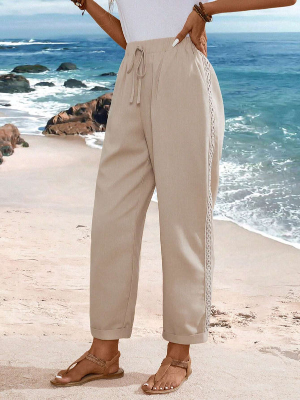 EMERY ROSE Pantalones de lino de verano para mujer