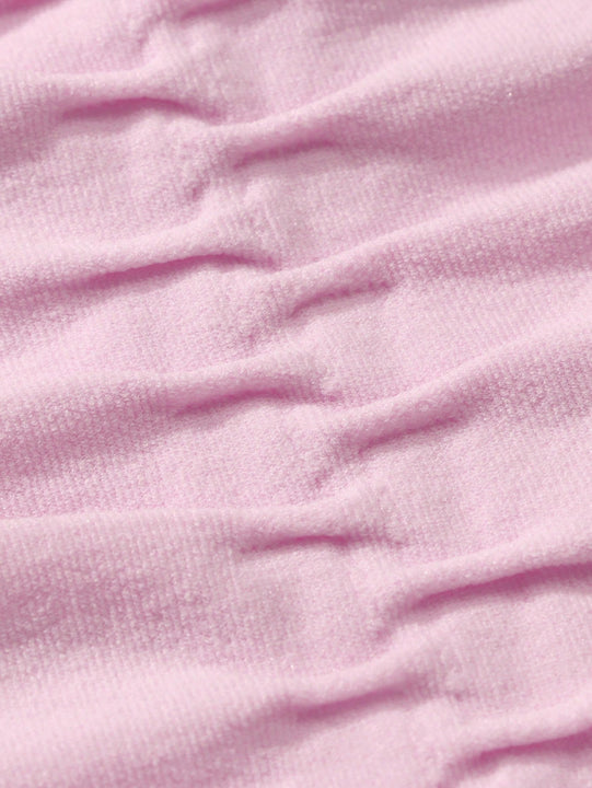 NEW Conjunto de sujetador rosa de verano comodo, delgado y transpirable con pliegues para mujer, que puede usarse como ropa exterior, ropa de dormir dulce y linda sin almohadillas