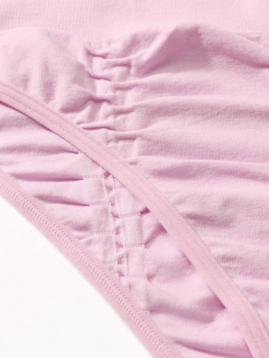 NEW Conjunto de sujetador rosa de verano comodo, delgado y transpirable con pliegues para mujer, que puede usarse como ropa exterior, ropa de dormir dulce y linda sin almohadillas