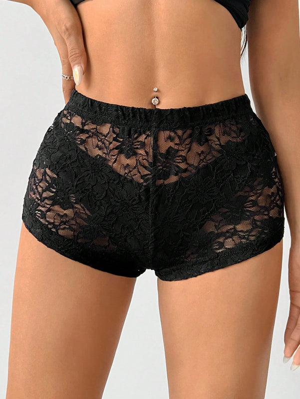 ICON Shorts sexys de encaje para mujer, ultra cortos