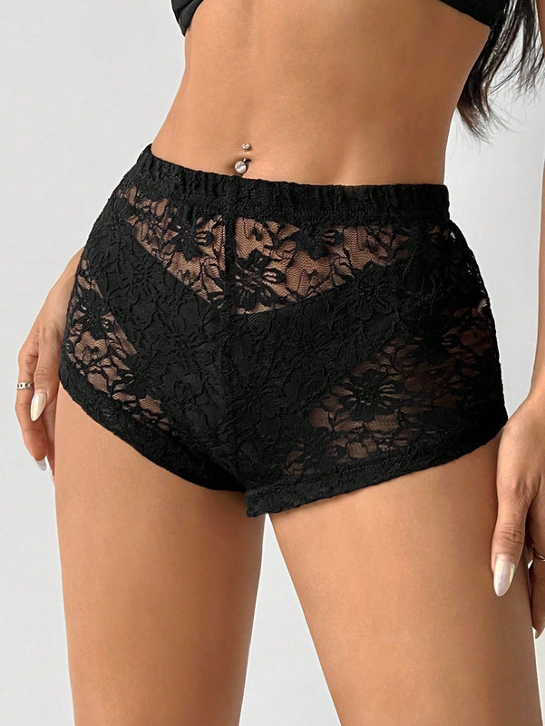 ICON Shorts sexys de encaje para mujer, ultra cortos