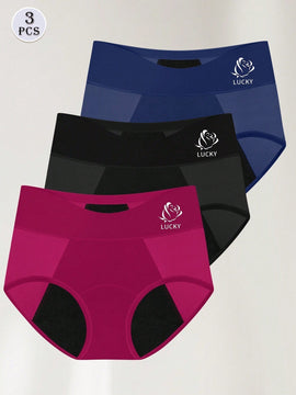 3 piezas/paquete Bragas fisiologicas para mujer, ropa interior de seguridad en forma de triangulo, a prueba de fugas y comodas