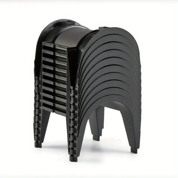 Estante Apilable para Vino y Bebidas - Organizador de Plástico Negro para Vino, Cerveza, Champán, Botellas de Refresco - Perfecto para Cocina, Despensa, Decoración de Bar, Botellas de Agua Potable, Estante de Exhibición