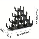 Estante Apilable para Vino y Bebidas - Organizador de Plástico Negro para Vino, Cerveza, Champán, Botellas de Refresco - Perfecto para Cocina, Despensa, Decoración de Bar, Botellas de Agua Potable, Estante de Exhibición