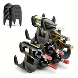 Estante Apilable para Vino y Bebidas - Organizador de Plástico Negro para Vino, Cerveza, Champán, Botellas de Refresco - Perfecto para Cocina, Despensa, Decoración de Bar, Botellas de Agua Potable, Estante de Exhibición