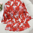 Blusa tradicional china impresa con flores para uso diario