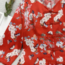 Blusa tradicional china impresa con flores para uso diario