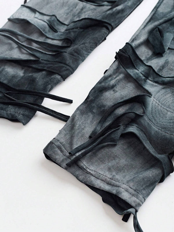 ICON Pantalones largos de moda para mujer con diseno de corte aleatorio y personalidad