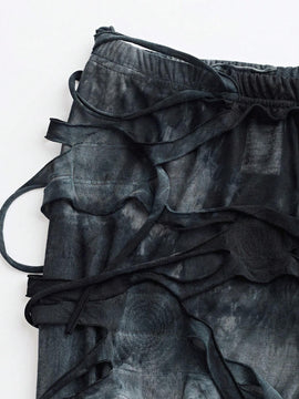 ICON Pantalones largos de moda para mujer con diseno de corte aleatorio y personalidad
