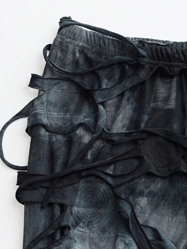 ICON Pantalones largos de moda para mujer con diseno de corte aleatorio y personalidad