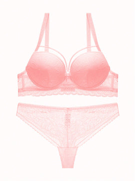 Conjunto de sosten y panty sexy de encaje de moda