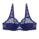 Sujetador de encaje transparente con parche solido y ultrasexy