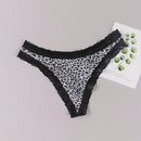 Bragas con estampado de leopardo ribete con encaje