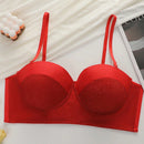 NEW Sujetador push-up rojo con aros y tirantes ajustables para mujer, lenceria sexy