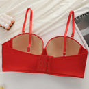 NEW Sujetador push-up rojo con aros y tirantes ajustables para mujer, lenceria sexy