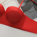NEW Sujetador push-up rojo con aros y tirantes ajustables para mujer, lenceria sexy