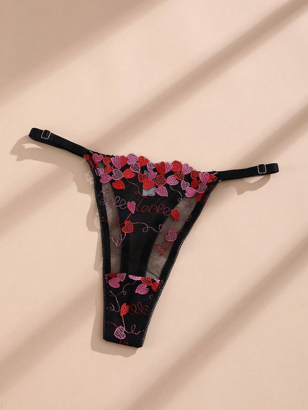 NEW Conjunto de ropa interior sexy de encaje negro para mujeres con sujetador push-up con aros, sujetador y ropa interior transparentes bordados