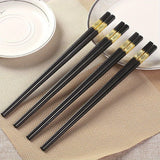 Conjunto de palillos antideslizantes de fibra de vidrio: 1/3/6 pares, reutilizables, aptos para lavavajillas, fáciles de limpiar, negros, perfectos para el hogar, el hotel y los restaurantes.