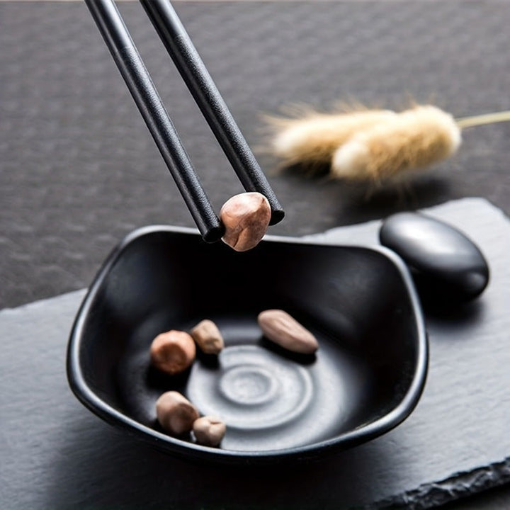 Conjunto de palillos antideslizantes de fibra de vidrio: 1/3/6 pares, reutilizables, aptos para lavavajillas, fáciles de limpiar, negros, perfectos para el hogar, el hotel y los restaurantes.