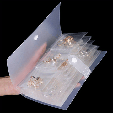 Libro de Almacenamiento de Joyería en Capas, Bolsa Organizadora de PVC para Joyas, Estuche Multifuncional con Gran Capacidad Transparente para Pendientes y Anillos, Soporte Antioxidante para Collares, Cajas de Joyería
