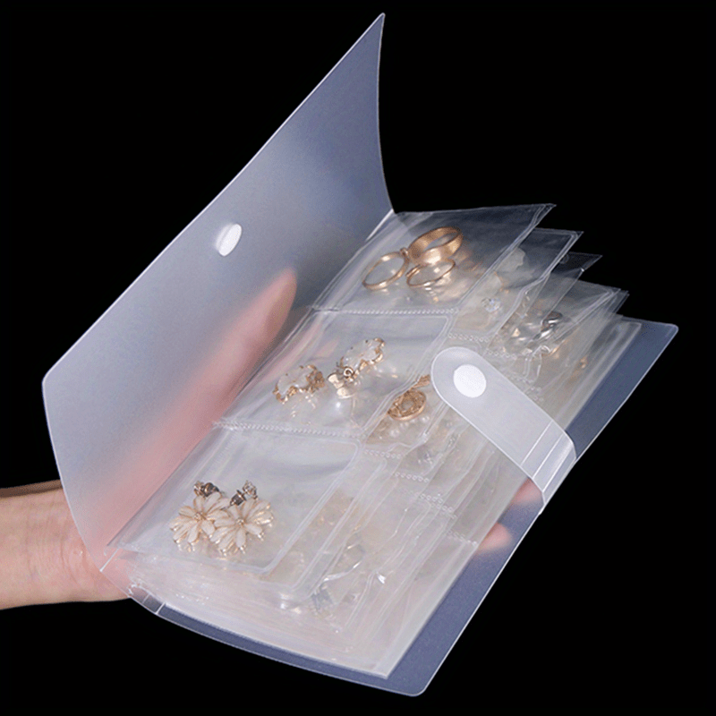 Libro de Almacenamiento de Joyería en Capas, Bolsa Organizadora de PVC para Joyas, Estuche Multifuncional con Gran Capacidad Transparente para Pendientes y Anillos, Soporte Antioxidante para Collares, Cajas de Joyería