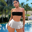 SXY Falda pantalon unicolor y sexy para el verano, perfecta para las chicas que les gusta la fiesta