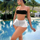 SXY Falda pantalon unicolor y sexy para el verano, perfecta para las chicas que les gusta la fiesta