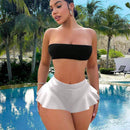 SXY Falda pantalon unicolor y sexy para el verano, perfecta para las chicas que les gusta la fiesta