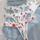 NEW Tangas transparentes femeninas lindas y a la moda con estampado de frutas, paquete de 3