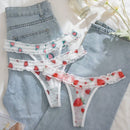 NEW Tangas transparentes femeninas lindas y a la moda con estampado de frutas, paquete de 3