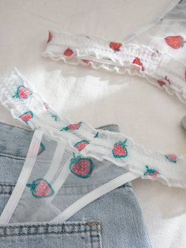 NEW Tangas transparentes femeninas lindas y a la moda con estampado de frutas, paquete de 3